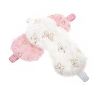 LRXIYODE Lot de 2 Masques Yeux en Peluche Douce Bandeau Élastique Ajustable Cache-Yeux Opaque pour Dormir Pare-Soleil de Voyage Sommeil Profond à la Maison Déplacement