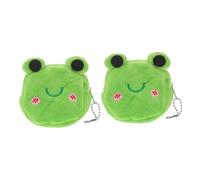 LRXIYODE Lot De 2 Mini Portefeuilles en Forme De pour Femme Joli Porte-Monnaie À Fermeture Éclair Motif Animal Porte-Clés Vert