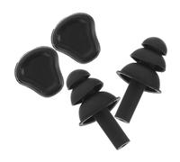 LRXIYODE Lot De 2 Paires De Bouchons D’oreilles Étanches Insonorisants, Protection Auditive Imperméable, Silicone Souple Noir, Pour Natation, Sommeil Et Étude, De Bruit, Unisexe