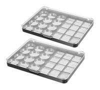 LRXIYODE Lot de 2 Palettes de Maquillage Magnétiques Vides 24 Emplacements pour Fards à Paupières, Boîtiers Métalliques Compacts Noirs, Organisateur de Palette pour Maquillage Diy, Usage
