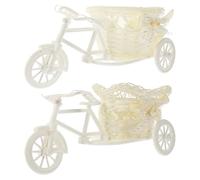 LRXIYODE Lot de 2 Paniers Décoratifs en Rotin pour Tricycle Ornements Créatifs en Rotin Tressé Décorations pour Mariage et Fête Accessoires Intérieurs pour Balcon et Couleur Aléatoire