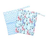 LRXIYODE Lot de 2 Paquet Humides et Secs à Langer Réutilisables pour Bébé, Taille Moyenne, Matériau Étanche, Double Fermeture Éclair, pour Voyage, Plage, Yoga et Fitness, Pochette