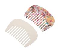 LRXIYODE Lot de 2 Peignes Portables à Dents Larges en Acétate, Design Compact et Résistant pour Coiffure Professionnelle et Voyage, Élégance Minimaliste Française