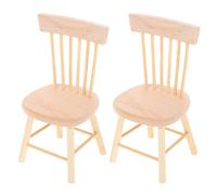 LRXIYODE Lot de 2 Petites Chaises en Bois pour Maison de Poupée 1/12 Accessoires Miniatures Décoratifs Modèle de Siège Naturel Décoration Miniature pour Jouets et Scènes