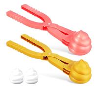 LRXIYODE Lot de 2 Pinces à Boule de Neige 36 CM Grandes Poignée Allongée Plastique Robuste Kit de Fabrication de Boule à Neige pour Garçon et Filles Extérieur pour Couleur Aléatoire