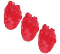 LRXIYODE Lot de 3 Balles de Rééducation Main Rouge de Cœur - Appareil de Renforcement Préhension pour Seniors - Exercice de Handball Souple pour Doigts et Avant-bras - Thérapie