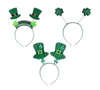 LRXIYODE Lot de 3 Bandeaux Verts pour Cheveux Saint-patrick en Plastique et Tissu Non Tissé, Accessoires Confortables et Créatifs pour Fête et Photos Entre Amis Style Plusieurs styles