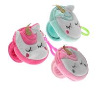 LRXIYODE Lot de 3 Bracelets à Claquer Licorne Pochette Porte-Monnaie en Peluche et Coton PP, Peau Souple, pour Fêtes Scolaires et Activités Ludiques