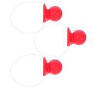 LRXIYODE Lot de 3 Gros Nez de Clown en Latex Rouge Accessoire de Nez de Clown Masqué pour Carnaval Halloween et Fêtes Costumées Texture Lisse et Couleur Vive