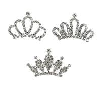 LRXIYODE Lot De 3 Petits Diadèmes En Strass Peignes à Cheveux Pour Garçon Et Filles, Taille Unique, Accessoire Coiffure Festif Pour Filles Et Bébés, Anniversaire Et Noël