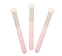 LRXIYODE Lot de 3 Pinceaux Correcteurs Maquillage Éponge en Latex Blanc 3pcs Tête Arrondie Double Usage Sec et Humide pour Visage et Teint Professionnel à Domicile