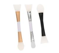 LRXIYODE Lot de 3 Pinceaux Masque Silicone Double Embout Medium, Applicateurs Visage pour Soins Diy, Outils Mélange Maquillage, Couleurs Assorties, pour Masques Faciaux et Argile
