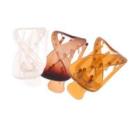 LRXIYODE Lot de 3 Pinces à Cheveux Plates Françaises pour Coiffure, Maintien Cheveux Épais, 8 Formes en Gelée Café, Ambre Mat et Gelée Orange Clair, Accessoires Polyvalents Femme Usage