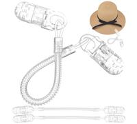 LRXIYODE Lot de 3 Pinces Anti-Vent pour Chapeau en Plastique Transparent Chaîne à Ressort Réglable Clips de Maintien Polyvalents pour Activités de Plein Air Voyage et Vélo