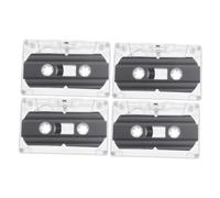 LRXIYODE Lot de 4 Cassettes Audio Vierges Noires de 30 en Plastique Étui Rigide, pour Enregistrement Vocal DIY et Présents Style Rétro Vintage