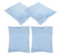 LRXIYODE Lot de 4 Paquets Purificateurs d'Air en Charbon de Bambou Naturel Absorbeurs d'Odeurs et d'Humidité pour Voiture Placard et Chaussures Format Compact Bleu pour Intérieur Sain