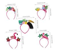 LRXIYODE Lot De 5 Bandeaux Flamants Roses Hawaïens Accessoires Pour Cheveux Floraux Décoration Hawaïenne -Tête Tropical Luau Couvre-Chef Hawaïen Bandeau Flamant Rose Bandeaux