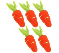LRXIYODE Lot de 5 Broches Carottes en Feutrine de Laine Grandes Décorations DIY pour Accessoires Cheveux et Vêtements Matériel Créatif pour Épingles et Couture Orange Naturel Taille