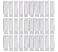 LRXIYODE Lot de 50 Flacons Rechargeables de Voyage 10 ML en Plastique Blanc Mat Étanches et Souples pour Shampoing Lotion et Nettoyant Visage pour Déplacements Sport et Activités en