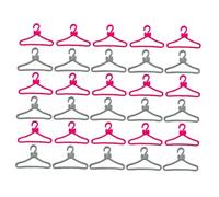 LRXIYODE Lot de 60 Mini Cintres en Plastique pour Poupées Accessoires pour Maison de Poupée 30 Cintres Rose 30 Gris Organisateur de Vêtements pour Rangement et Exposition