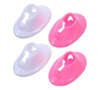 LRXIYODE Lot de 8 Supports en Silicone Antidéversement pour Vernis à Ongles, Présentoir de Rangement Portable Blanc et Rose, Organisateur Stable pour Salon de Manucure et Usage