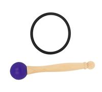 LRXIYODE Maillet pour Bol Chantant Cristal avec Anneau Caoutchouc Élastique Manche Bois Accessoire de Percussion pour Bol Tibétain et Méditation