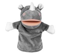 LRXIYODE Main Peluche Animale Gris Rhinocéros Douceur PP Coton pour Enseignement Conte