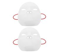 LRXIYODE Masque de Carnaval Blanc Intégral à Peindre 2 Pièces Masque de Théâtre Artisanal en Plastique Rigide Masqué pour Fête et Cosplay