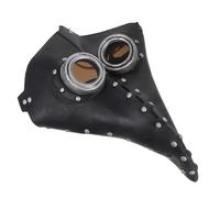 LRXIYODE Masque de Peste Cuir PU Argenté avec Clous Masque Décoratif Halloween à Long Nez Déguisement Créatif pour Fête et Carnaval