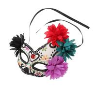 LRXIYODE Masque Mexicain Du Jour des Morts Léger et Décoratif avec Fleurs Masque Demi-visage pour Fête Costumée Halloween Carnaval