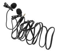 LRXIYODE Microphone Cravate Filaire Lavalier pour Live Streaming Clip Portable Double Canal Haute Sensibilité Compatible Smartphone et Tablette Voix Claire sans Bruit