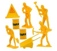 LRXIYODE Mini Figurines Travailleurs Construction Décorations Gâteau Anniversaire Modèles Miniatures Simulant Chantier Coloris Variés