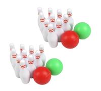 LRXIYODE Mini Modèle de Bowling en Plastique, 2 Ensembles, Décor Miniature pour Maison de Poupée, Accessoires Décoratifs, Boules de Bowling Miniatures, Décoration Intérieure Jouets