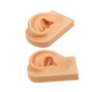 LRXIYODE Modèle Oreille Silicone Réaliste pour Pratique Piercing et Présentoir Boucles Oreilles Gauche et Droit Silicone pour Formation et Nettoyage Auriculaire