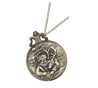 LRXIYODE Montre de Poche Quartz Rétro Père Noël avec Chaîne Longue Alliage Cadran Arabe Clair Pendentif Horloge Décorative pour Noël et Cadeau Festif