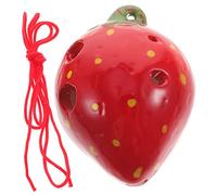 LRXIYODE Ocarina Céramique Forme Fraise Rouge pour Débutants Garçon Fille Instrument à Vent Portable et Adorable Pratique pour Apprentissage Musical