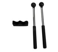 LRXIYODE Paire de Maillets pour Tambour Handpan en Caoutchouc Noir avec Manche Antidérapant, Finition Polie, Support Pratique pour Accessoires de Percussion