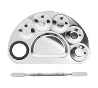 LRXIYODE Palette de Maquillage pour Mélange et Application Lisse en Acier Inoxydable Argenté Mini Spatule, Outil Professionnel pour Nail Art et Usage à Domicile