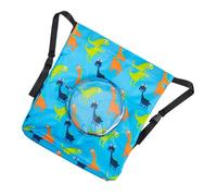 LRXIYODE Paquet à Dos à Cordon Étanche Grosse Taille pour Garçon et Filles, Motif Dinosaure Bleu, Compartiment Chaussures Séparé, Paquet de Natation et Plage Séparation Sec-humide, Voyage
