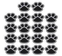 LRXIYODE Patchs Brodés Patte de Chien Noir Lot de 20 Écussons en Tissu Thermocollants pour Réparer et Personnaliser Jeans Chemises Paquet Loisirs Créatifs