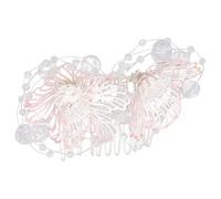 LRXIYODE Peigne à Cheveux Argenté Orné de Fleurs Artisanales et Perles en Cristal, Accessoire Latéral pour Coiffure de Mariée et Demoiselle D'honneur, Bijou de Tête Élégant pour Mariage