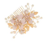 LRXIYODE Peigne à Cheveux de Mariage Élégant avec et Fausses Perles Accessoire Floral pour Coiffure de Mariée Peigne Latéral Adaptable pour Femmes et Demoiselles Honneur