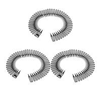 LRXIYODE Peigne à Ressort Circulaire pour Cheveux 3 Pcs Noir, Bandeaux Flexibles Élastiques, Accessoires Coiffure Polyvalents pour Sport et Usage Quotidien