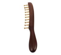 LRXIYODE Peigne de Massage du Cuir Chevelu en Bois de Santal Dents Larges Outil de Grattage Gua Sha Adapté Cheveux Mouillés ou Secs pour Femmes et Hommes Livré avec Paquet de Rangement