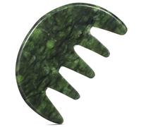 LRXIYODE Peigne De Massage En Jade à Dents Larges, Outil De Grattage Du Cuir Chevelu, Masseur Corporel Artisanal, Vert Naturel, Usage Tête Et Acupuncture, Massage Relaxant Pour Tout Le Monde