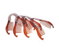 LRXIYODE Peignes à Cheveux Double Face 4 Pièces Taille Moyenne Plastique Flexible Marron, Outils de Tressage pour Femmes, Accessoires Coiffure Quotidiens et Fêtes