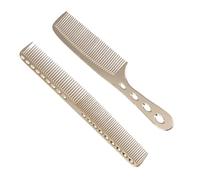 LRXIYODE Peignes à Cheveux en Acier Inoxydable 2 Pièces Grosse Taille et Taille S908 Doré Peigne Fourche pour Coiffure à Domicile Soins Capillaires et Cuir Chevelu