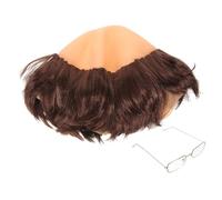 LRXIYODE Perruque Chauve Moine Adulte avec Lunettes Perruque Cosplay pour Fête Halloween Déguisement Homme Accessoire Simple à Porter