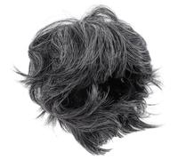 LRXIYODE Perruque Courte Grise Homme Âgé Cosplay Synthétique Accessoire pour Fête et Spectacle Homme Adulte