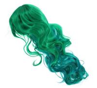 LRXIYODE Perruque Synthétique Verte Femme Longue Bouclée pour Cosplay et Fêtes Résistante Chaleur Confortable et Naturelle Adaptée Usage Quotidien et Halloween